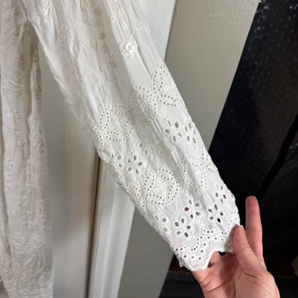 Melissa Odabash White Embroidered Button-Front Tunic Dress | Size M - Picture 5 of 10